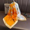 New Imitation Silk Scarf Women Square Neckerchief Foulard Female Hairbands Fashion Floral Bandana
