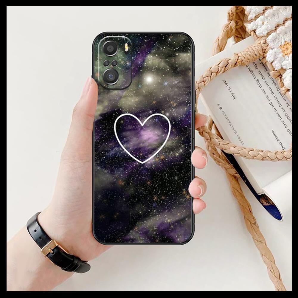 LIEBE herz Für Xiaomi Redmi Hinweis 10S 10 9T 9S 9 8T 8 7S 7 6 5A 5 Pro Max Weiche Schwarze Telefon Fall