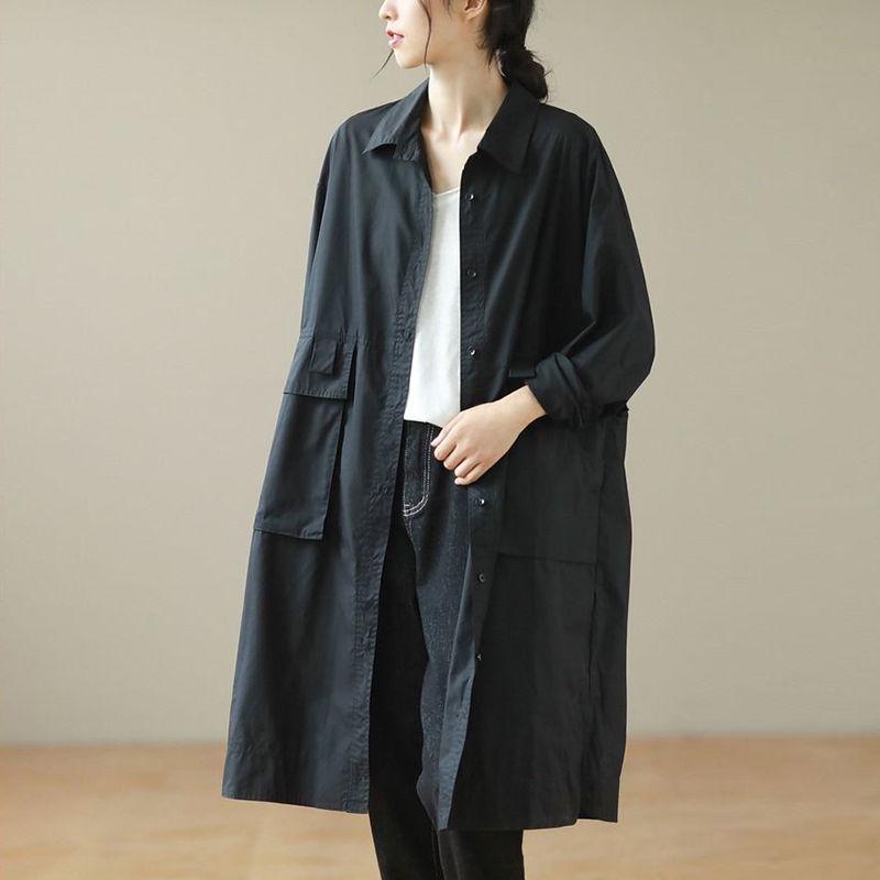 Women's Mid-Length Autumn Trench Coat - Casual Style Cardigan Outerwear