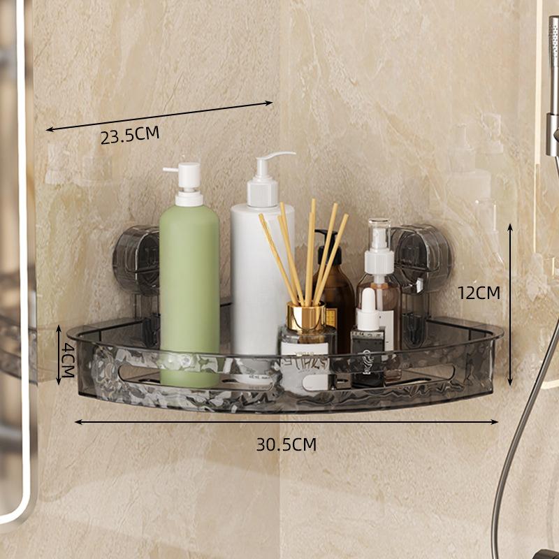 

Гофрированная угловая полка-присоскаТреугольная полка для храненияВанная раковинаНастенная полка для хранения без сверления Translucent grey