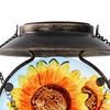 Solar Bird Feeder Decorative Night Light Bird Feeder Waterproof Solar Powered Garden Bird Feeder for Outside Yard Patio
