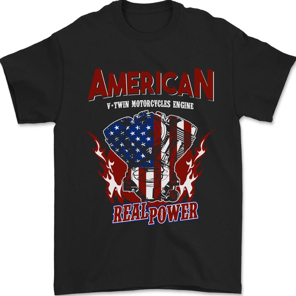 26 American V Twin Motorcycle Biker Chopper Mens T-Shirt 100% Cotton Unisex T-Shirt XXXL