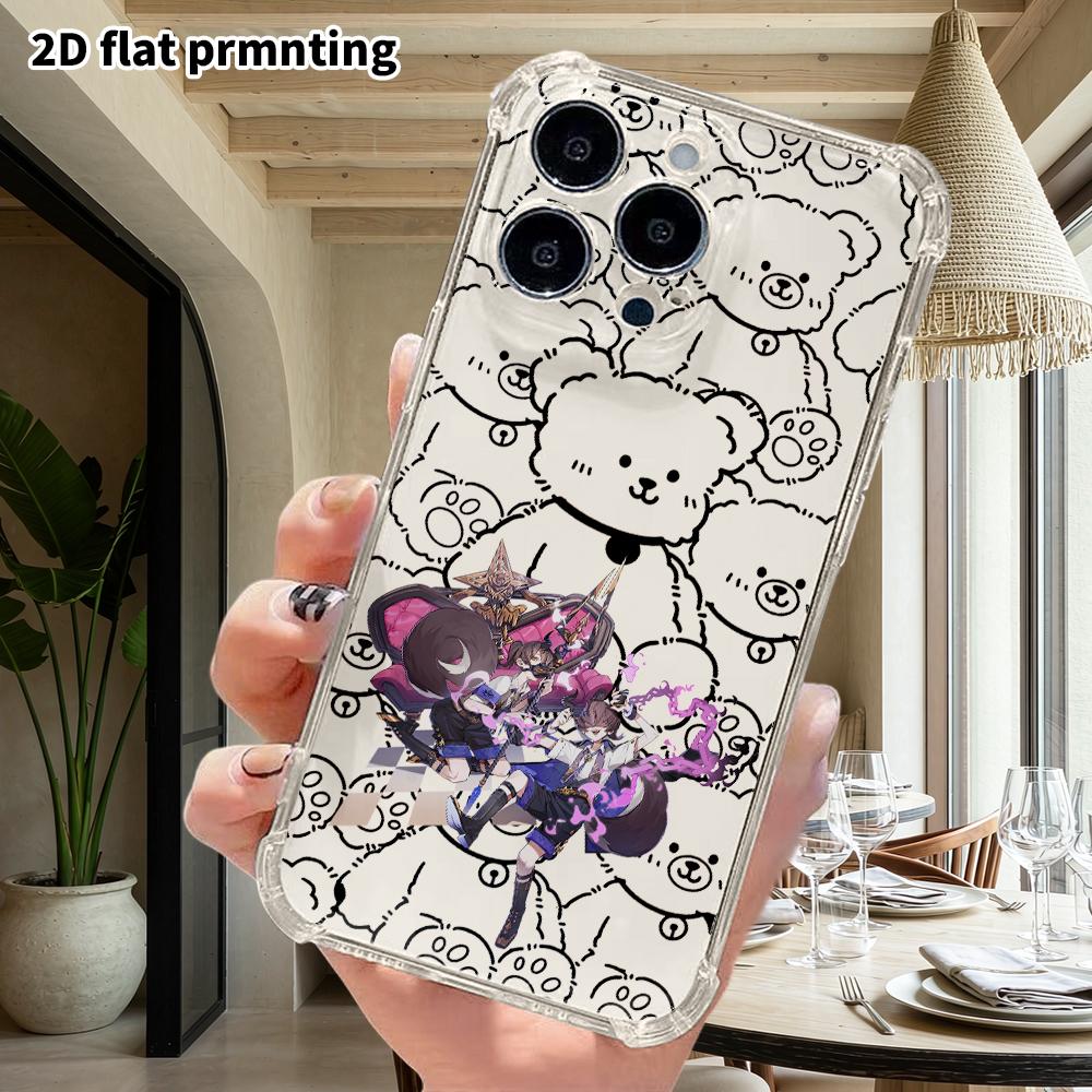 Phone Case: 2D flat suitable for iPhone 18 17 16 15 14 13 Pro, transparent four corner protective case, blonde goddess, Christmas and Halloween gift