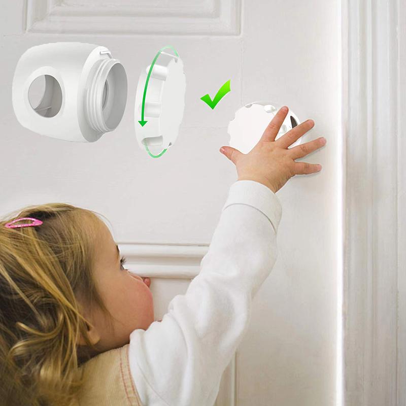 2/4Pcs Door Knob Safety Cover Baby Safety Door Handle Cover Handle Screw Thread Design Reusable Home Protector Baby