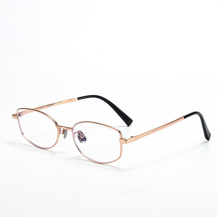 Women's Ultralight Titanium Cat Eye Glasses, Fashionable Polygon Design, Anti-Blue Light, Prescription-Ready.