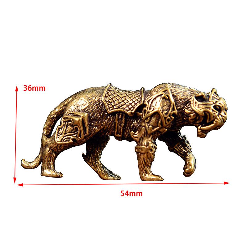 Antique Brass Tiger Figurines Home Decor Accessories Feng Shui Lucky Animal Ornaments Desk Decoration Collectible Gift
