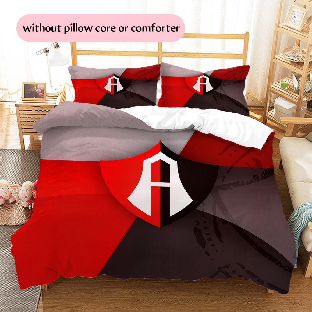 Atlas Football Club Pattern Bedding Quilt Set Home Decoration Gift (1 * duvet cover + 2 * pillowcase without core)