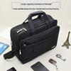 Men's Large Capacity Canvas Briefcase: Laptop & Document Bag for Business Travel