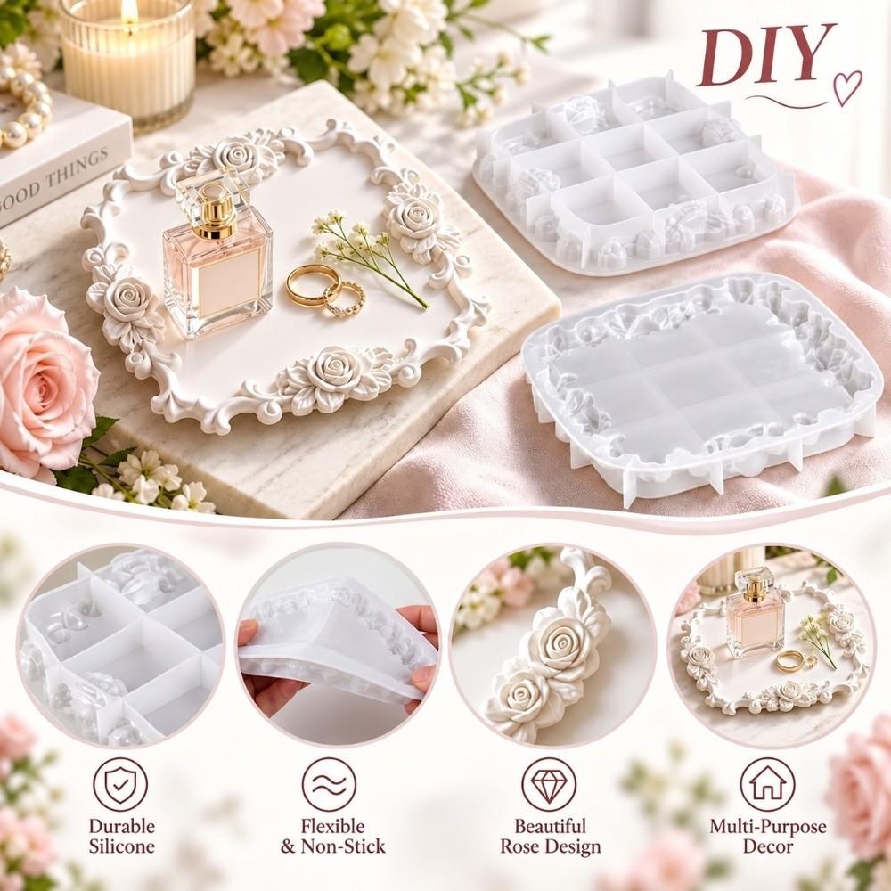 Reusable Jewelry Dish Mold Easy Release Plaster Tray Mold  Trinket Tray Making