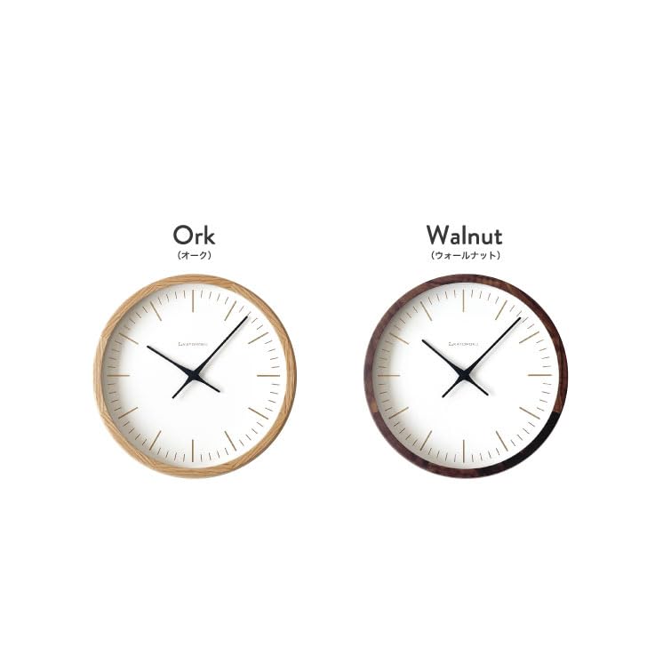 KATOMOKU Muku Clock 18 Oak Wall Clock with Continuous Second Hand km-129OA 306mm (quartz Clock)
