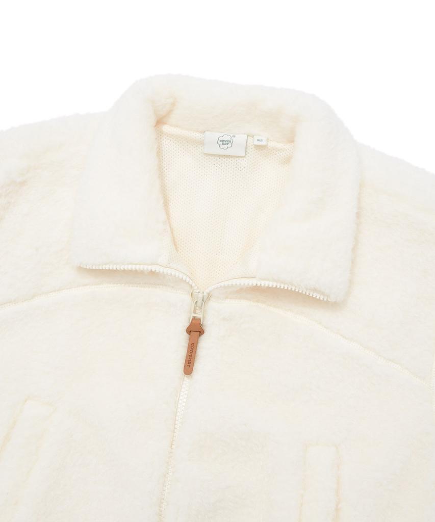 Covernat Woman Sherpa Zip-Up Jacket Ivory