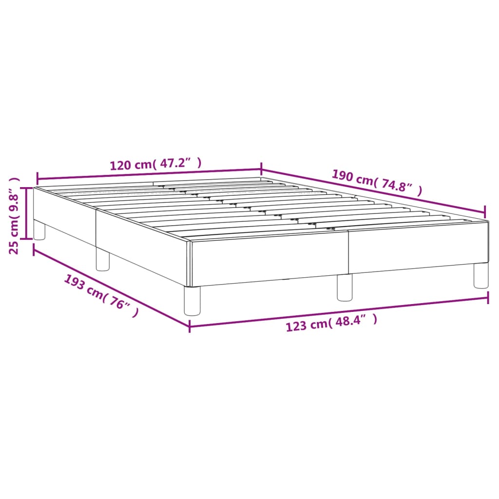 Bed Frame without Mattress Dark Grey 120 x 190 cm Velvet