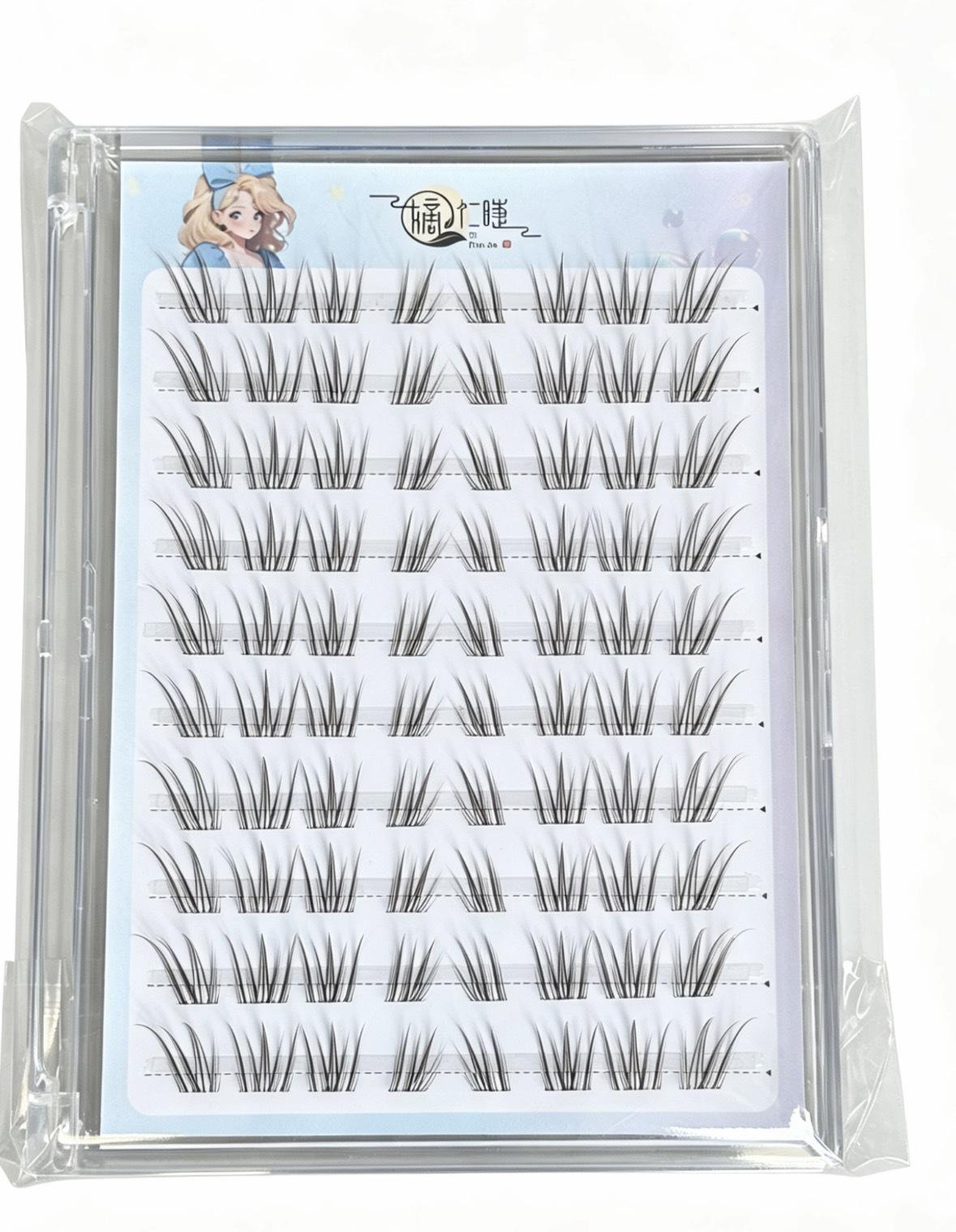 Adhesive-Free Brown Zhi Mo Half False Eyelashes