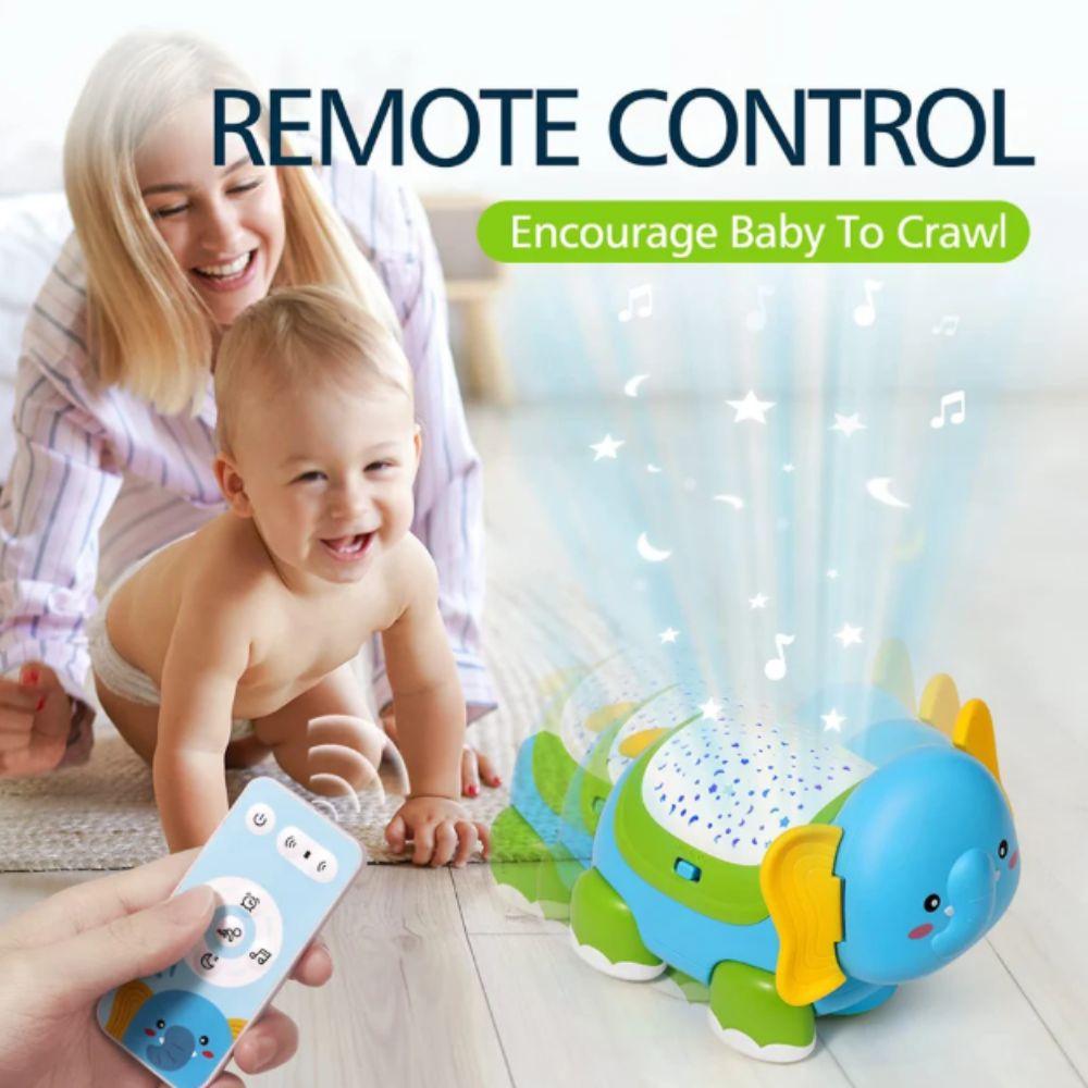 Colorful Light Up Crawling Elephant Timer Function Baby Crawling Toys Baby Development