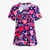 Uniforms Women Medical Elegant Heart Print Obstetrics Medico Top Fashion V-Neck Short Sleeve with Pocket Clinical Uniforms Woman