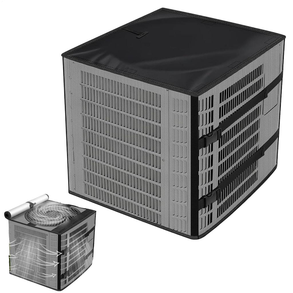 Outdoor Air Conditioner Mesh Cover Central AC Condenser Cover Waterproof Breathable 2 In 1 Unit Air Conditioning Cover