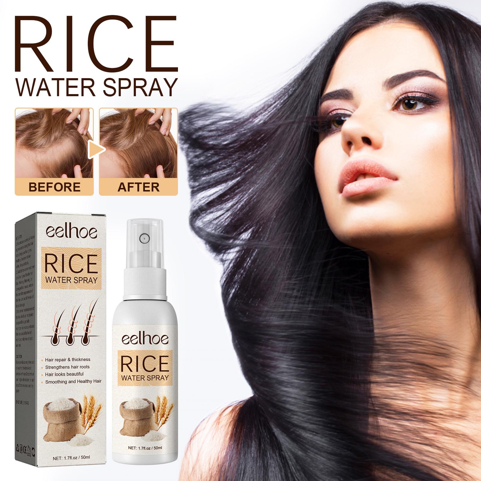 

EELHOE Rice Water for Hair Growth Spray Improve Dry Damaged Hair Nourish Vitamins for Healthy Hair Regeneration Treatment Spray 50ml