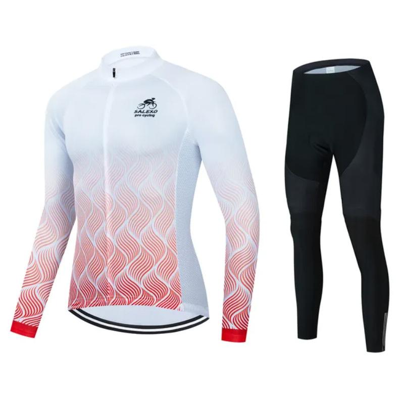2026 Autumn Velvet Thin Cycling Suit Cycling Suit Bicycle Spring and Women's Long-sleeved Suit Quick-drying Breathable Sunscreen Overalls Trousers