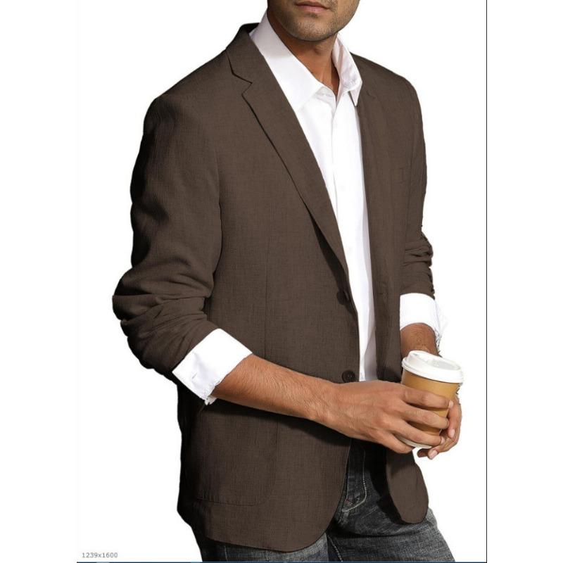 Blazer Uomo Casual Business Stampato Doppiopetto Autunno Taglia Grande