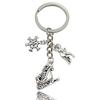 Exquisite Christmas Keychain: Santa, Reindeer, Gift Box, and Bell Ornaments Pendant