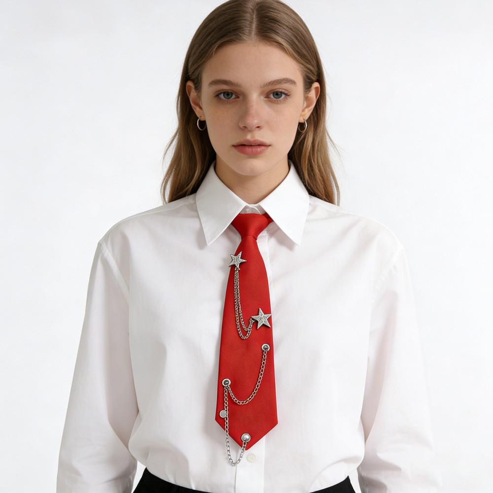 Jk Uniform Necktie With Star Chain Decoration For College Students Gift For Teens