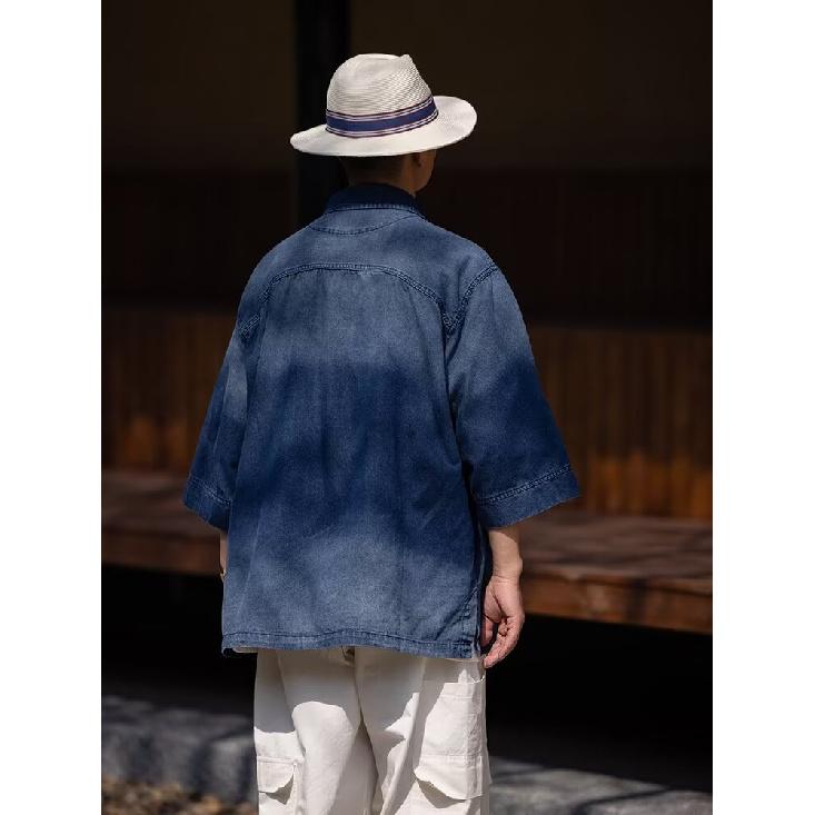 Summer New Chinese Style Vintage Denim Jacket For Men And Women, Loose Retro Button Washed Denim Top