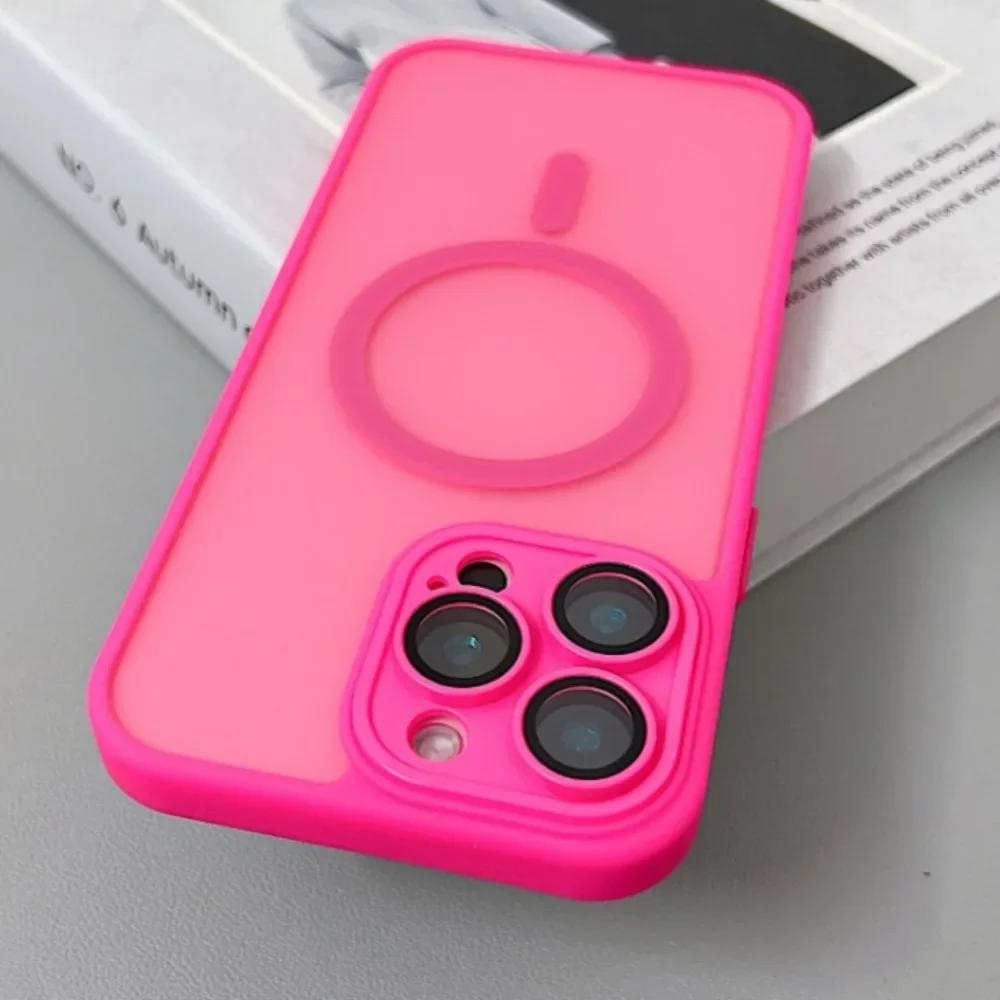 Magnetic Matte Translucent Armor Case For For Iphone 17 16 1 14 13 12 11 Pro Max Plus Air 16e For  Wireless Charge Cover