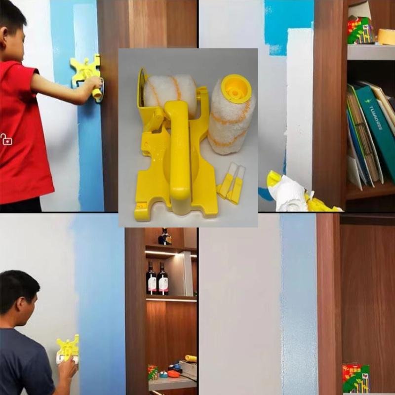 5 szt. Zestaw wałków do malowania z narzędziem do krawędziowania, Wielofunkcyjny zestaw do malowania narożników, Nieelektryczny plastikowy zestaw do dekoracji ścian DIY, Gładkie wykończenie