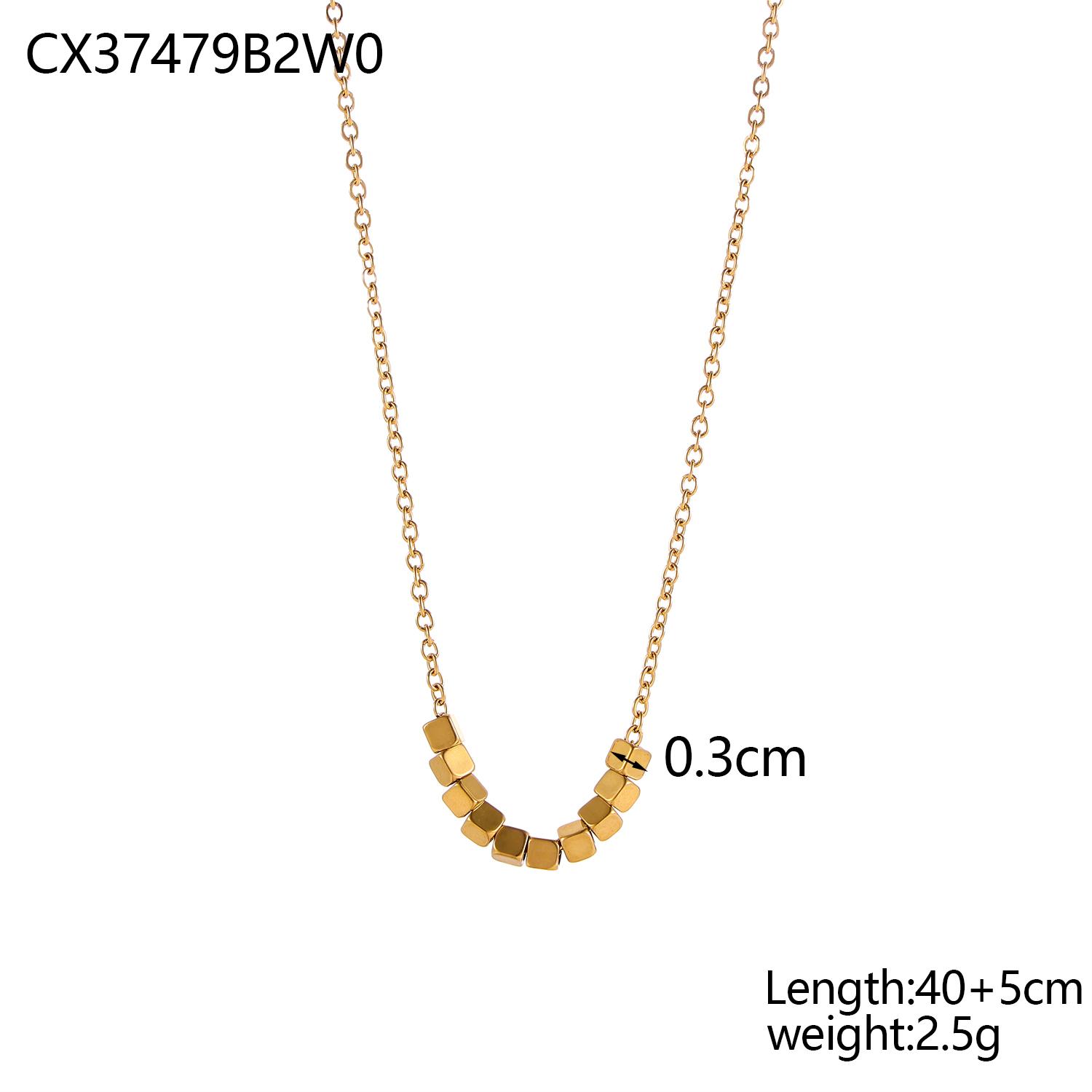 CARLIDANA New Design Fashionable Natural Stone Heart Lock Pendant Gold Plated Stainless Steel Herringbone Necklace for Women