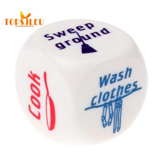 25MM Housework Dice - Fun Chore Assignment Game, Six-sided Patterned Rounded Corner, Cute Family Housework Dice