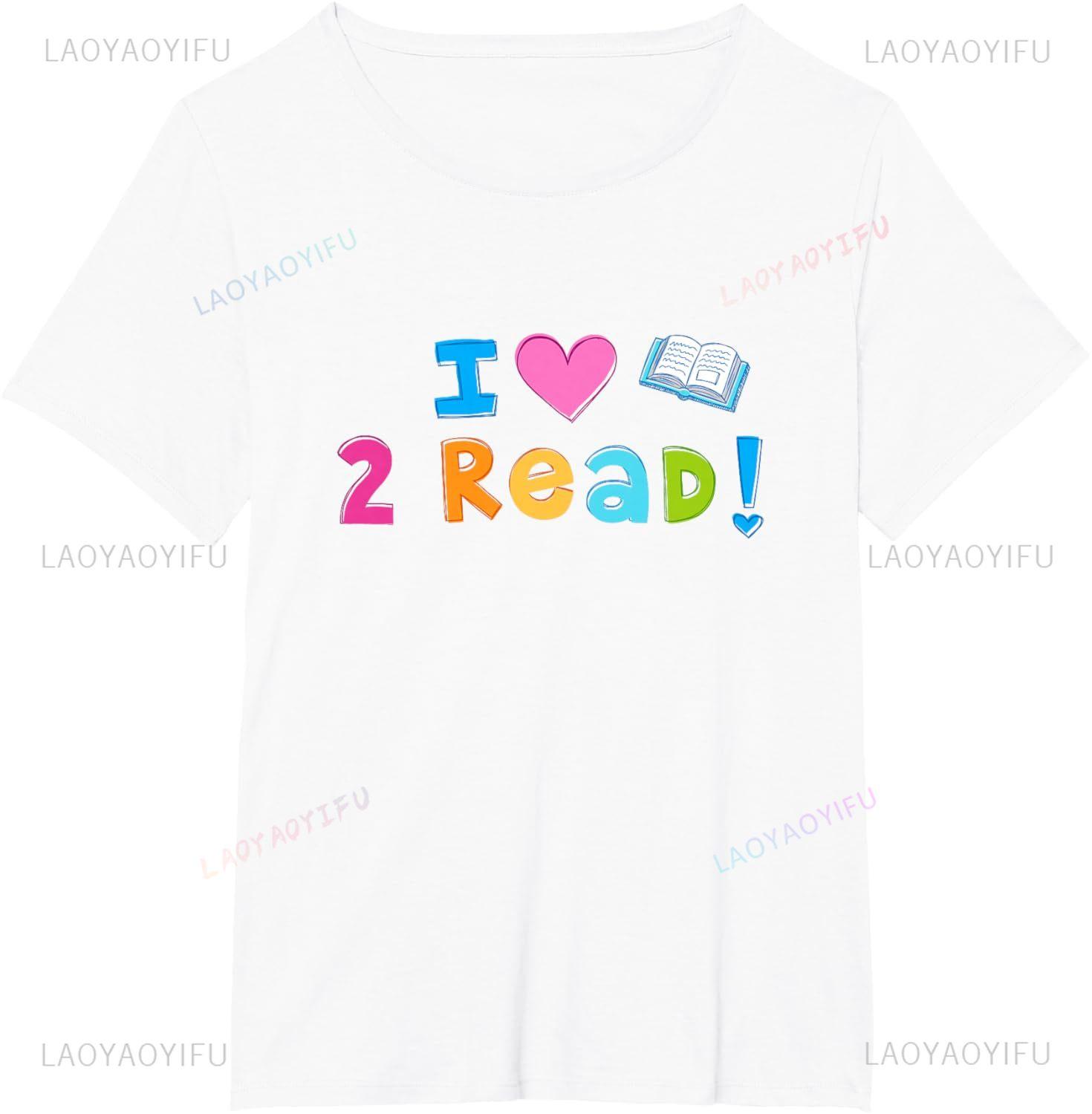 

I Love To Read Cute Heart Reading 2 Read Tshirt TShirt Graphic T Shirts Customizable Mens Clothing Tops Camiseta Hombre 4XL