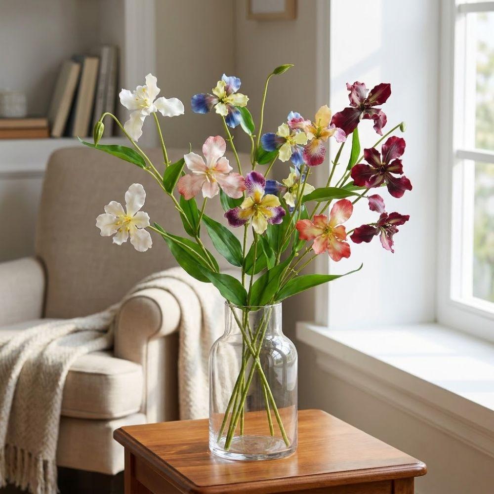 Long Branch Simulation Silk Flowers Realistic Faux Flower Luxury Fake Iris Stem Party Decor