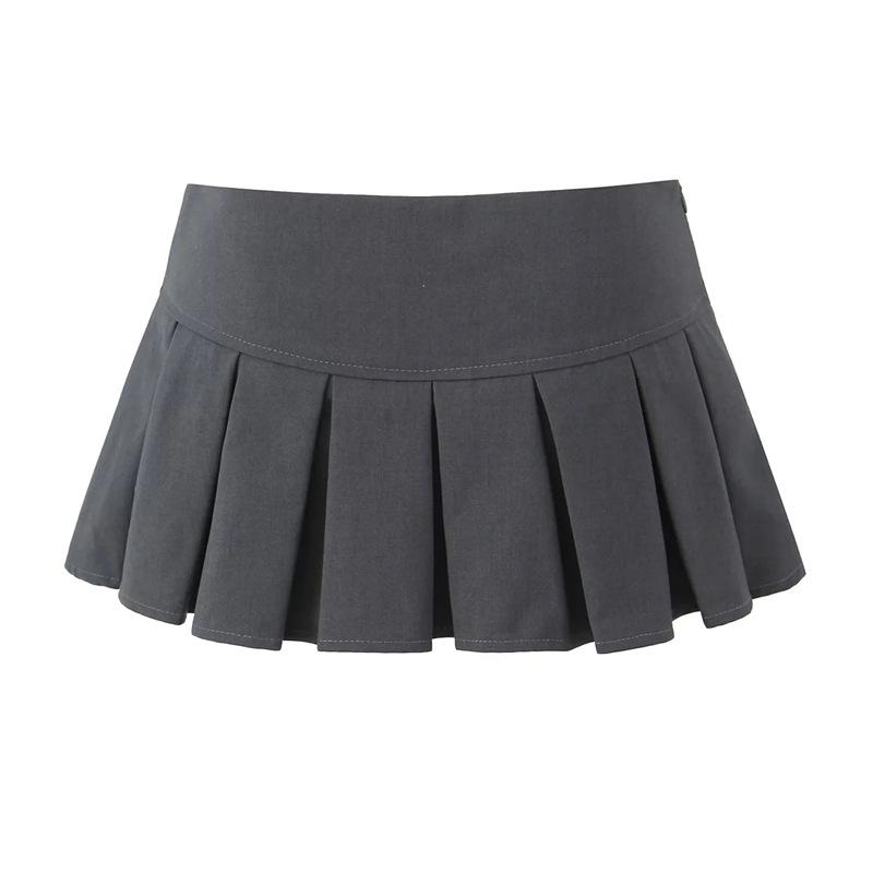 Summer Women Hot Sweet Short Skirt Vintage Low Waist Bow Tied Mini Skirts Chic Slim Pleated Skort