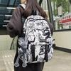 Schoolbag Trendy Brand Backpack Men Ins Trendy Cool Large Capacity Graffiti Backpack Men Casual College Student Schoolbag Male Junior High School 