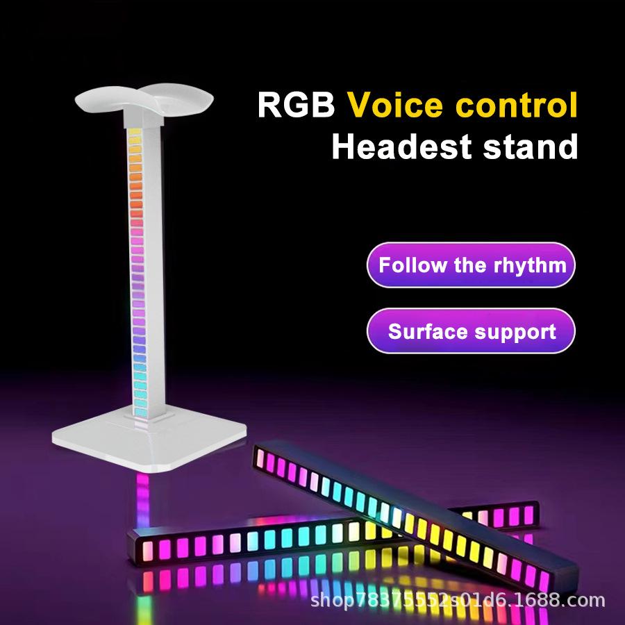 RGB Gaming Headset Display Stand with Luminous Pickup Lighting