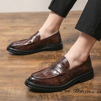 Fashion Luxury Brand Slip-On Shoes All-match Men's Loafers Leather Comfortable Soft Sole Mens Flats Classic Retro Male Casual Footwear