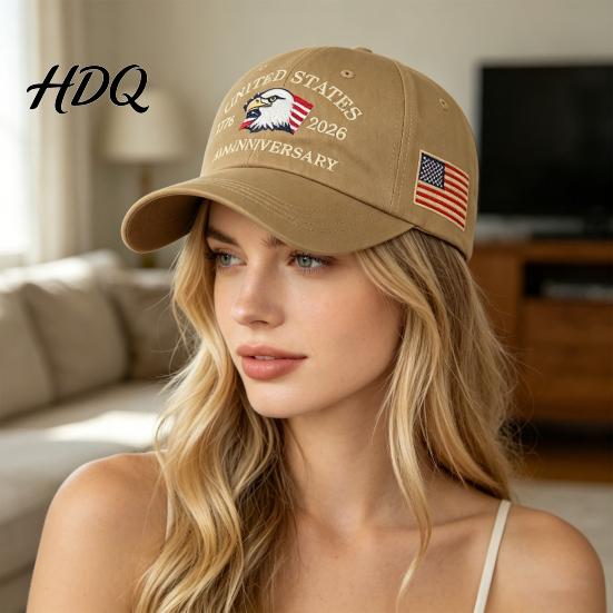 Memorial Day Baseball Cap Cap Vintage Worn Style Washed Denim Hat 250th Anniversary 1776-2026 Embroidered Patriotic Dad Adjustable Breathable