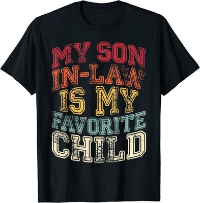 Mijn schoonzoon is mijn favoriete kind Retro Grappig Unisex T-shirt