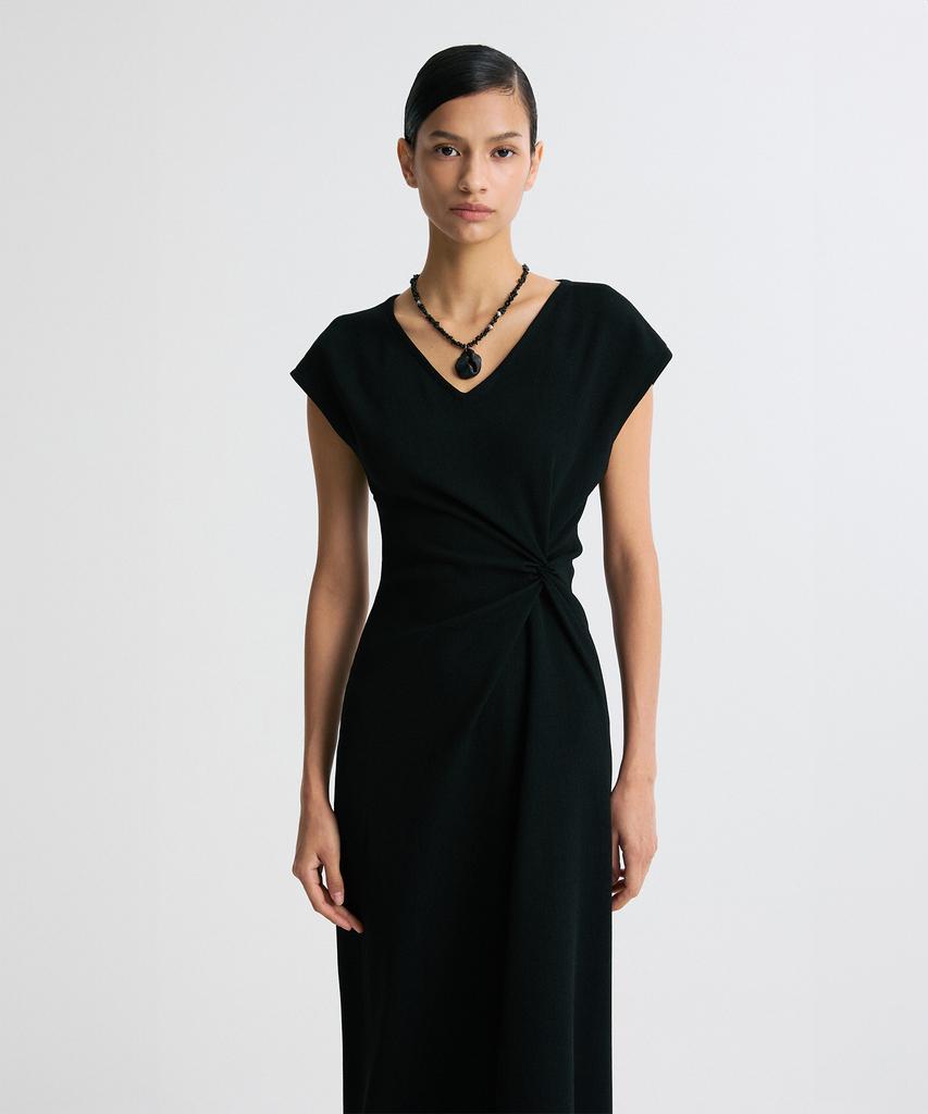 Rie Twisted Waist Asymmetric Hem Dress
