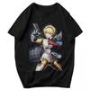 Men T Shirt Persona Anime Aigis Pops Y2K Graphic Short Sleeve Unisex Tops T Shirts