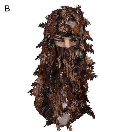 Headgear Camo Lifelike Pongee Fabric Unisex Outdoor Hunting Supply for Forest