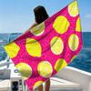 Pink Lemon Star Beach Towel Ultra-fine Fiber Quick Drying Absorbent Beach Swimming Vacationvacation Essentials Gifts