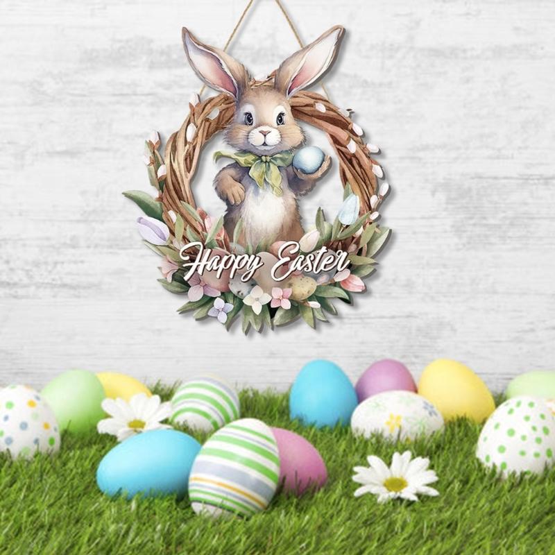 Oster-Türdekoration Osterhase Hängendes Ornament für Zuhause Frohe Ostern Türhänger Anhänger Osterdekoration