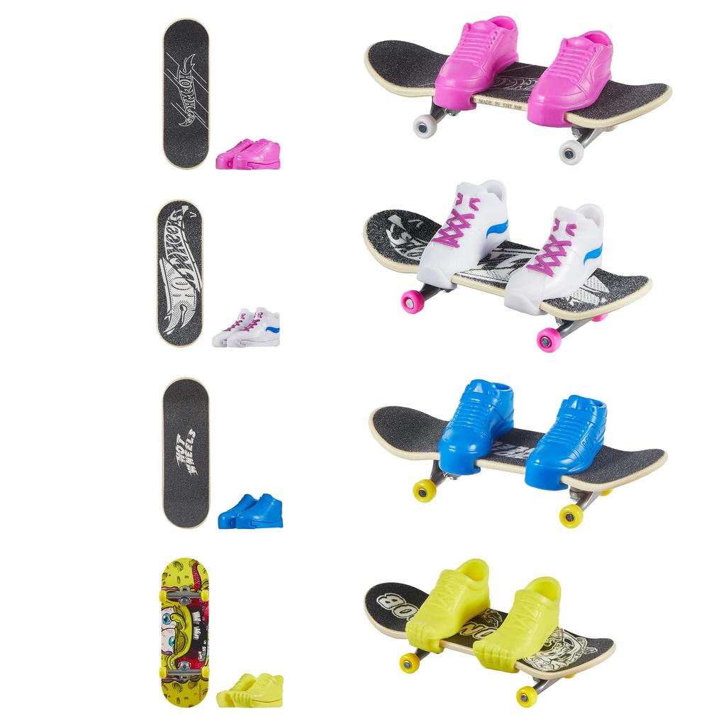 Hot Wheels Skate Basic Series Assorted Vehicle 16 Finger Skates with Box Ages Toys, Shoes, Set, 5+, Multi-Purpose, 987C-HGT46