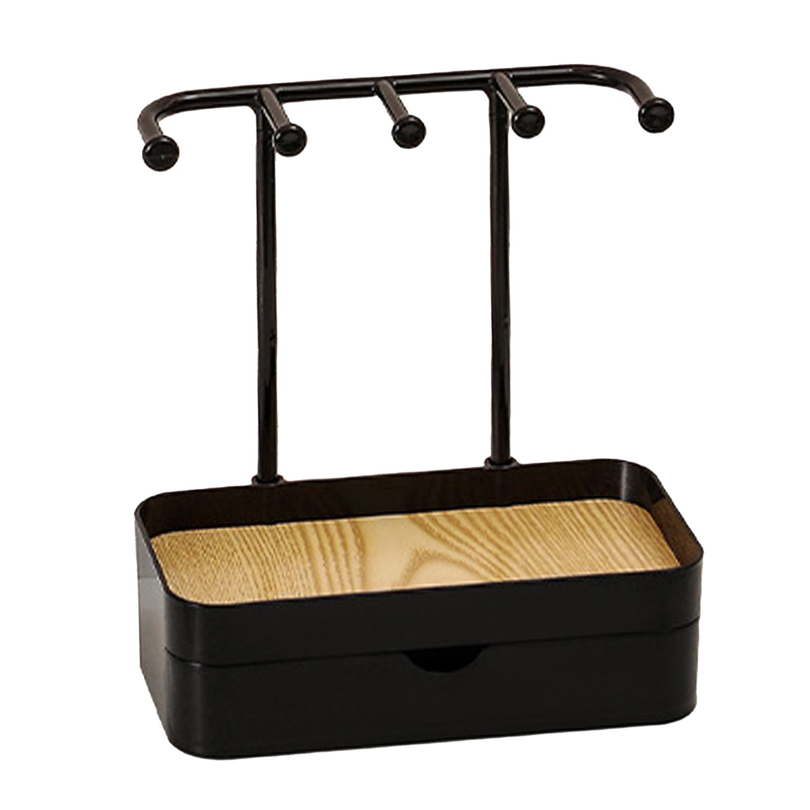 

Jewelry Organizer Double Layer Jewelry Drawer Storage Display Rack for Necklaces Bracelet Earring Ring Black