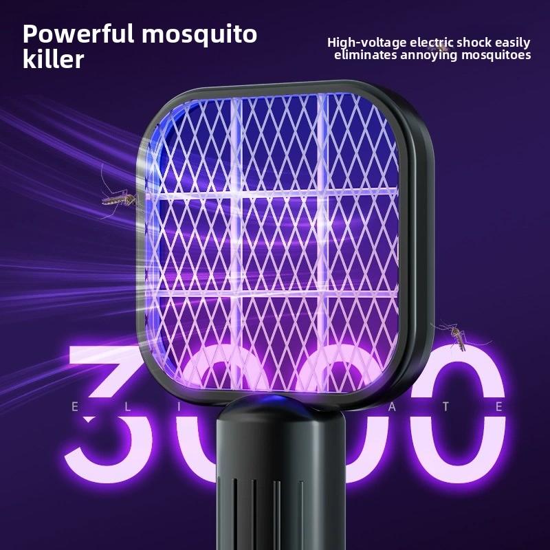 Raqueta eléctrica mata mosquitos 2 en 1 lámpara trampa insectos recargable USB portátil
