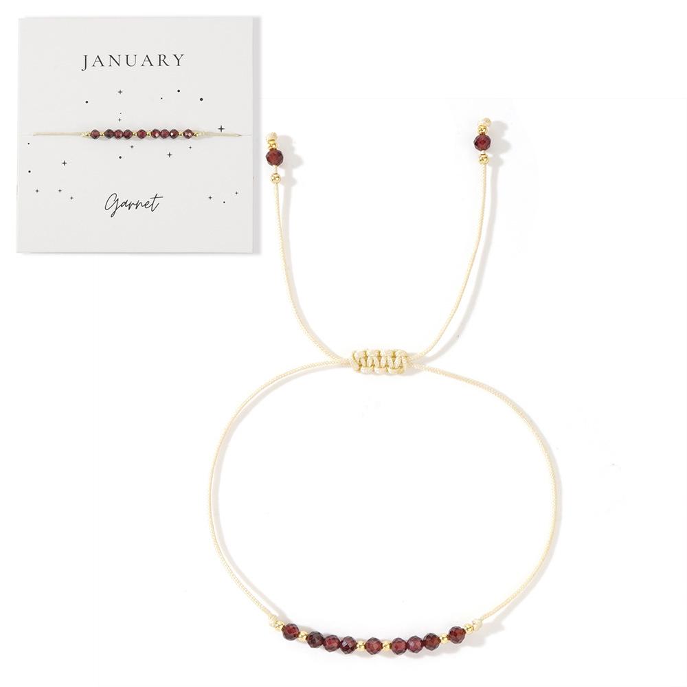 Garnet Stone Bracelet - Unique Design for Daily Wear, Trendy Birthstone Jewelry