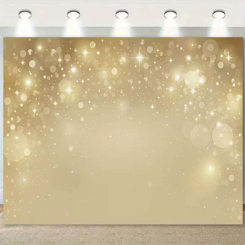 

2D Gradient Champagne Gold Bokeh Backdrop with Top Sparkles 47.2x31.5inch/120*80cm
