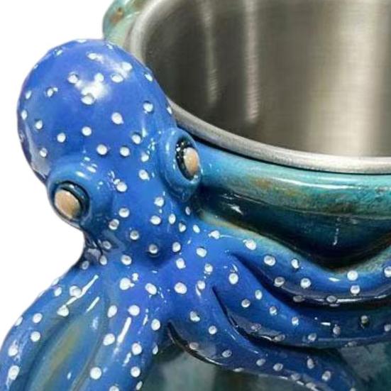 Ocean Octopus Coffee Mug Handmade 3D Octopus Tea Cup Octopus Tentacles Beard Mug Artistic Ocean Creature Mug