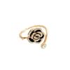 Black Camellia Adjustable French Style Trendy Index Finger Ring for Women
